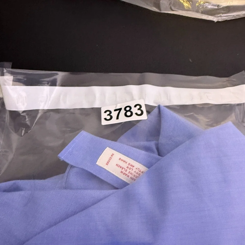 Brooks Brothers Shirt Mens 18 36 Blue Button Up Long Sleeve Dress FLAW - Picture 9 of 9